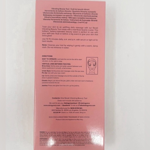 Skin Gym ROSE QUARTZ REVATI VIBRATING BEAUTY TOOL BRAND NEW/SEALED - Picture 7 of 7